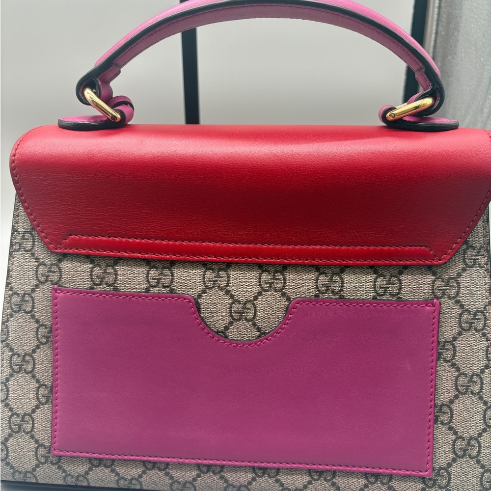 Gucci Padlock GG Supreme Red Top Handle Bag - Picture 2 of 11